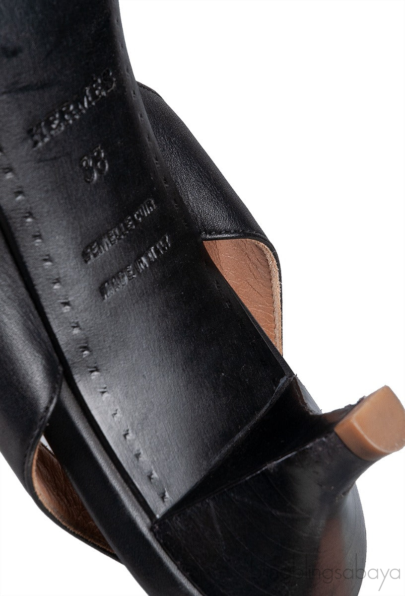 Black Slingback Kitten Heels