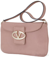 Dusty Pink V Logo Shoulder Bag