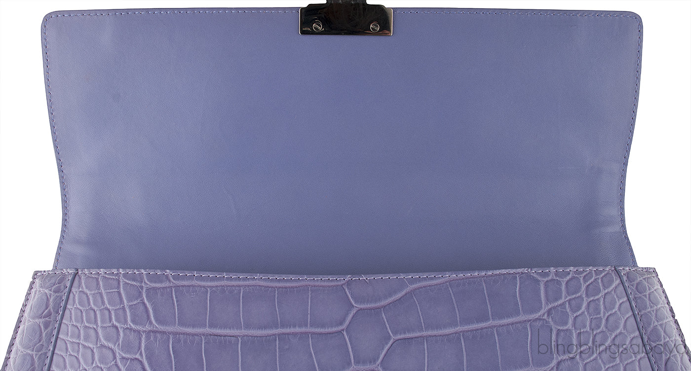 Christian Dior Mitzah Lilac  Crocodile Medium Tote