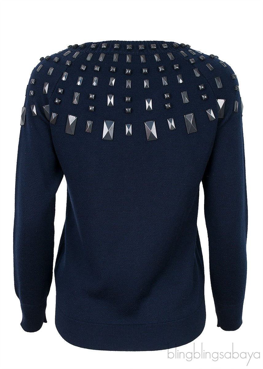 Blue Studded Sweatshirt