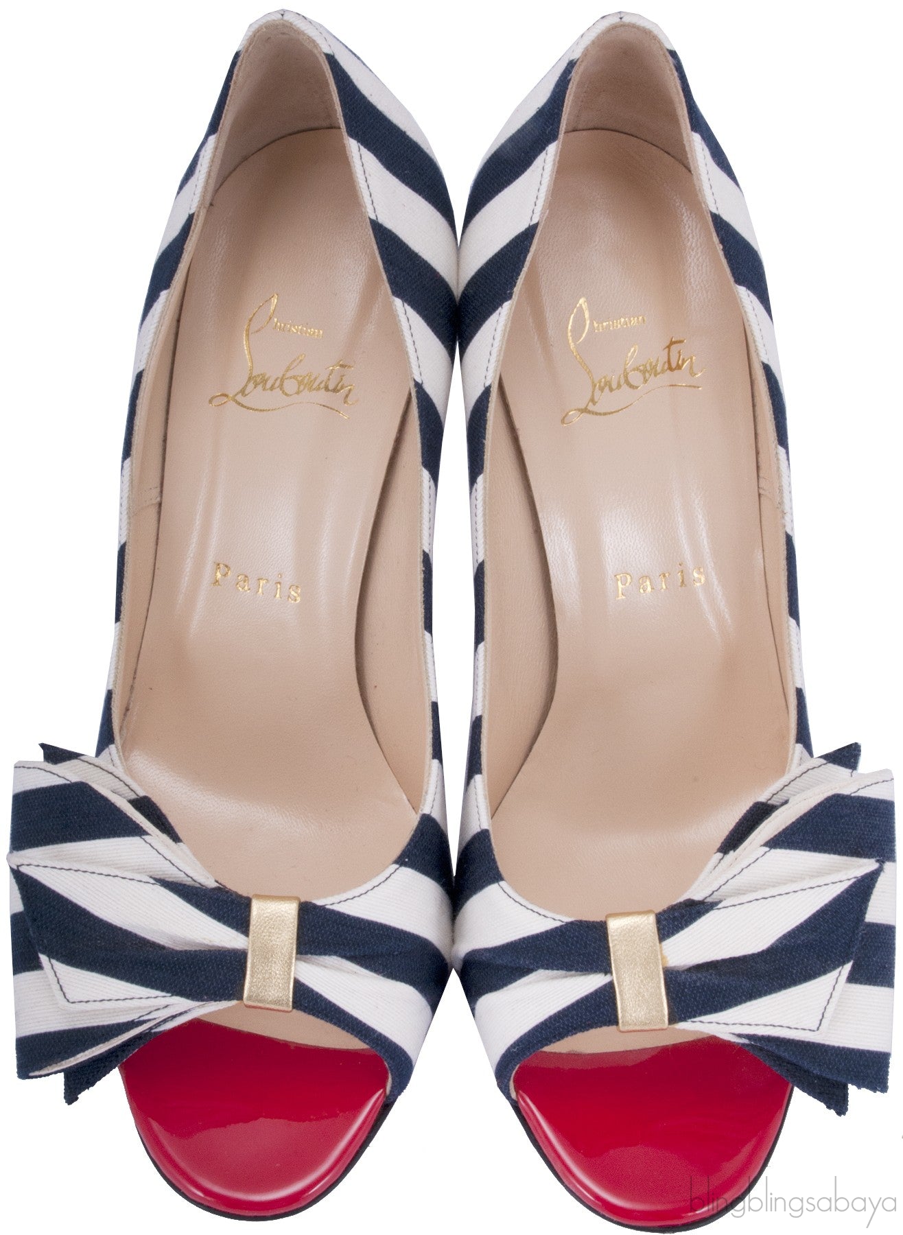 Just Soon 85 Striped Canvas Pump