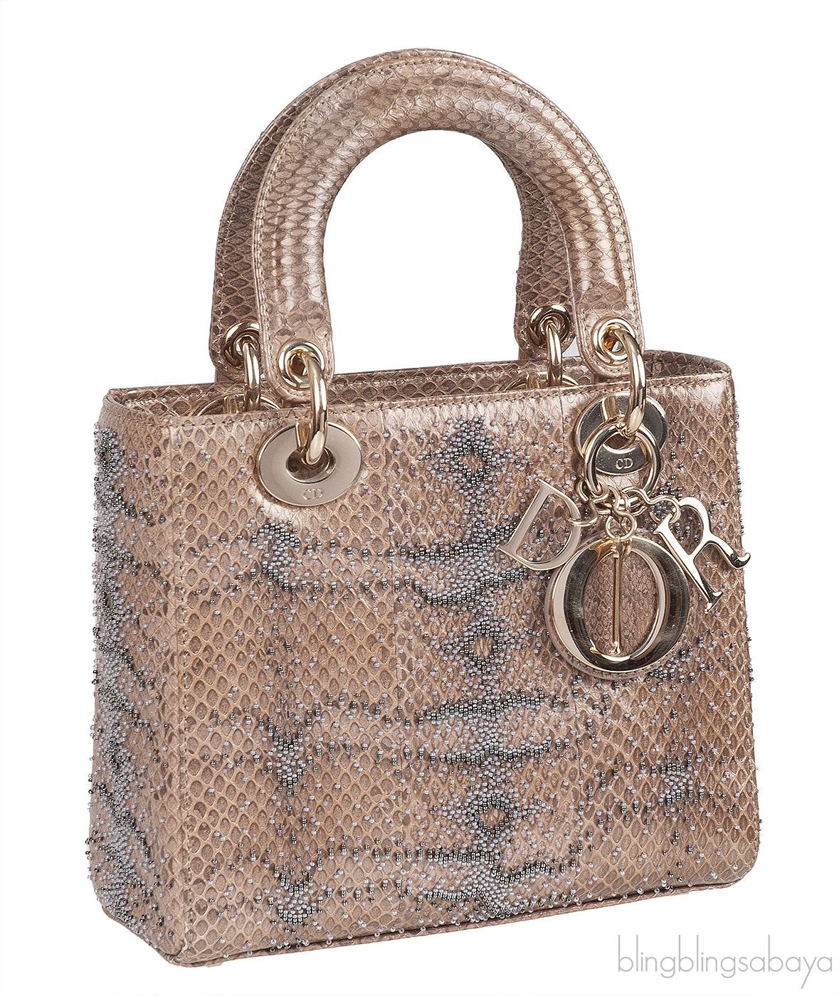 Lady Dior Beaded Python Small Handbag GHW