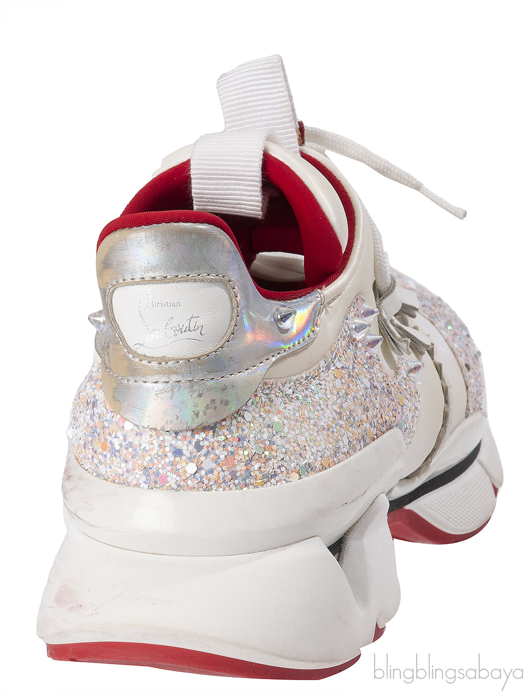 Christian Louboutin White Glitter Donna Sneakers