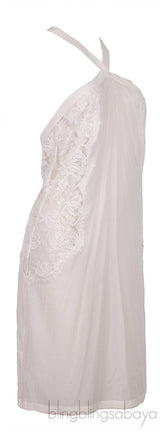 White Halter Neck Camisole Dress