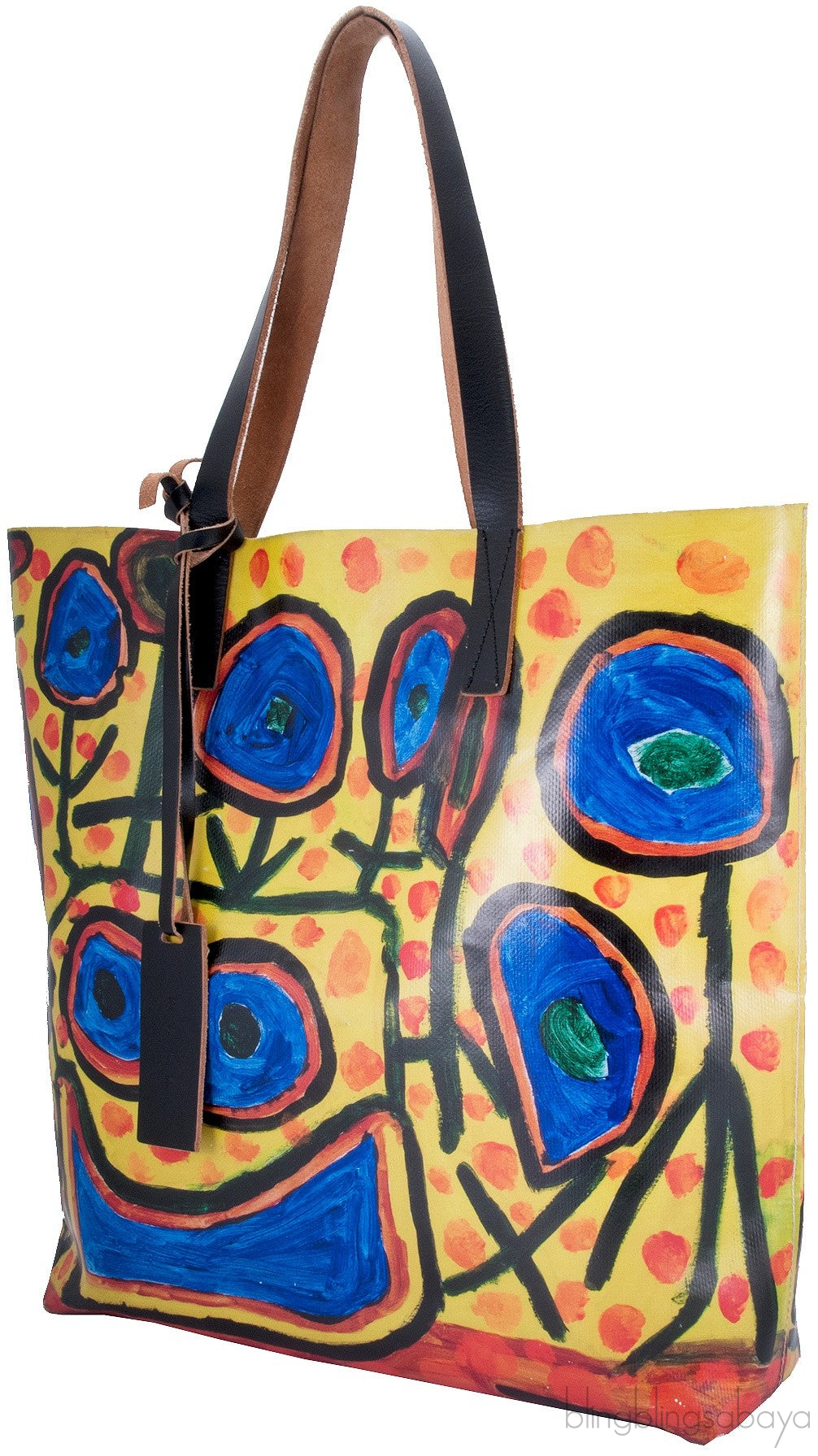 Yellow Printed PVC Tote