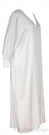 White Cannes Button Midi Dress