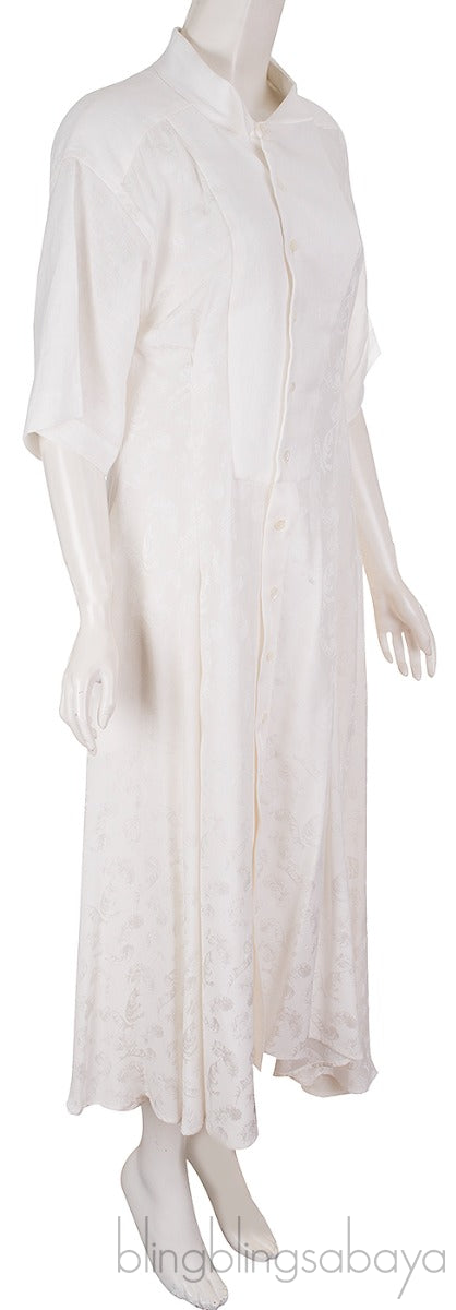 White Printed Asymmetric Dress