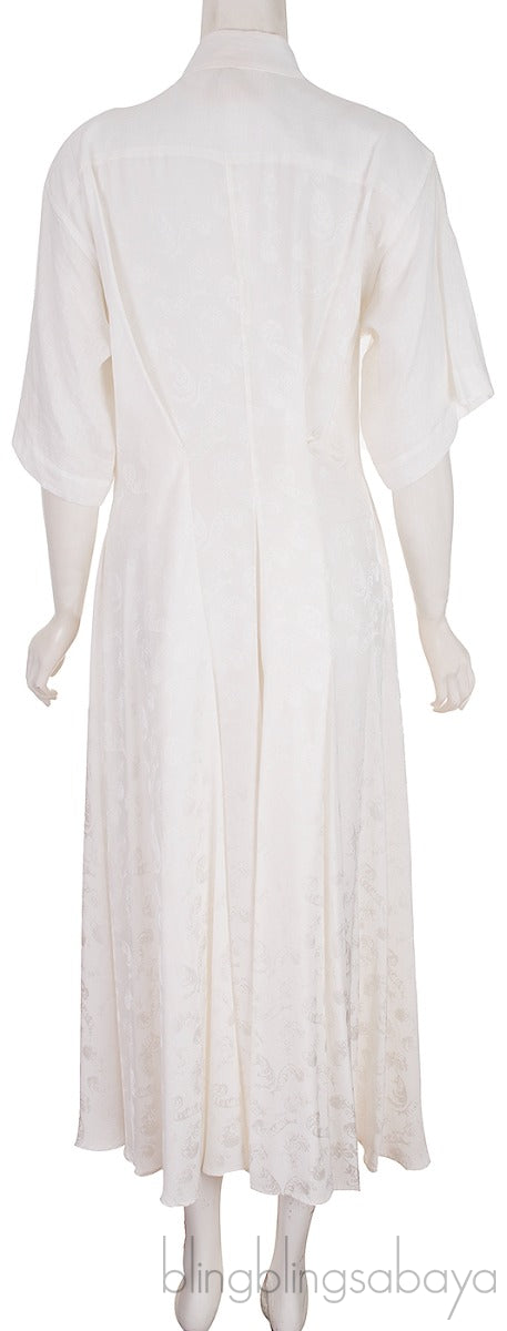 White Printed Asymmetric Dress