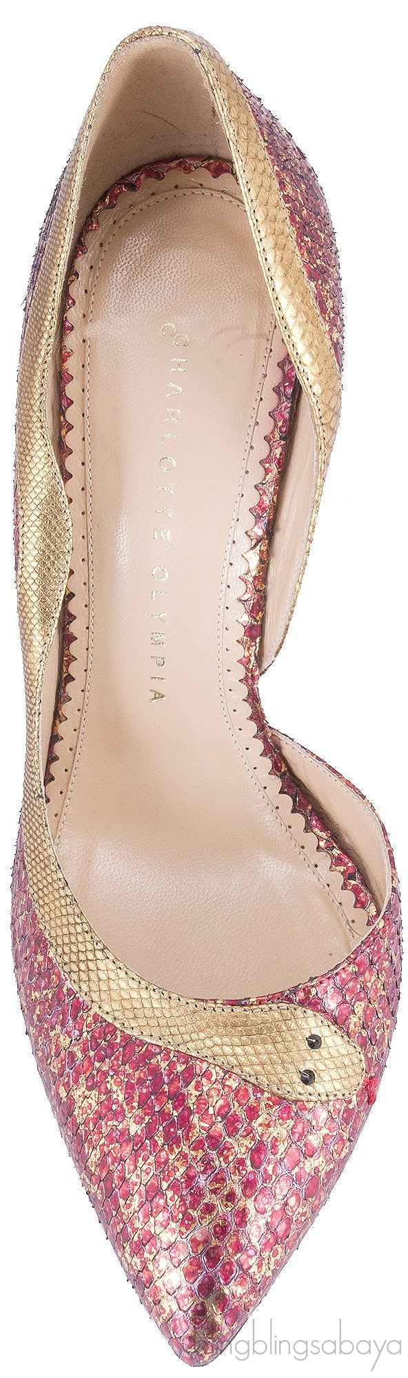 Red Serpent Half d\'Orsay Pump