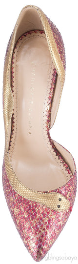 Red Serpent Half d\'Orsay Pump
