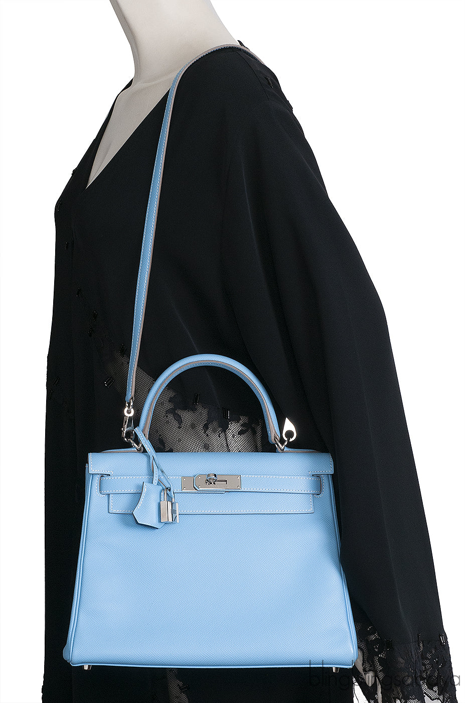 Hermès Kelly 28 Retourne Blue Celeste Mykonos Candy Epsom PHW