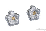 Buccellati Blossoms Gardenia Silver and Vermeil Button Earrings