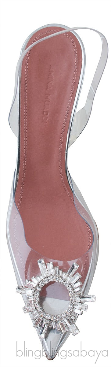 Clear Begum Crystal-embellished PVC Slingback
