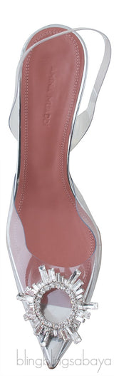 Clear Begum Crystal-embellished PVC Slingback
