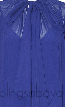 Blue Violet Long Sleeve Maxi Dress