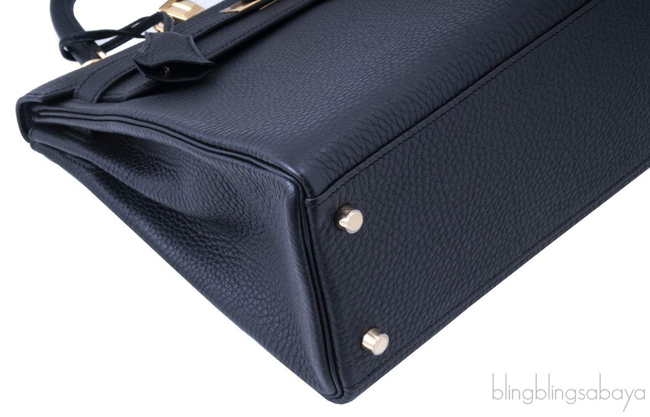 Kelly 32 Black Togo Retourne