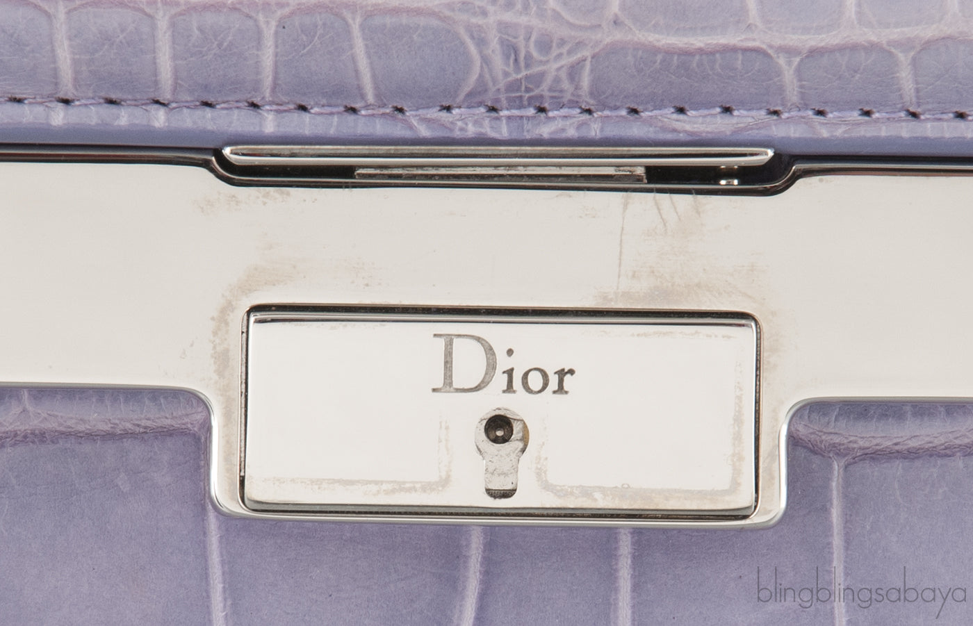 Christian Dior Mitzah Lilac  Crocodile Medium Tote