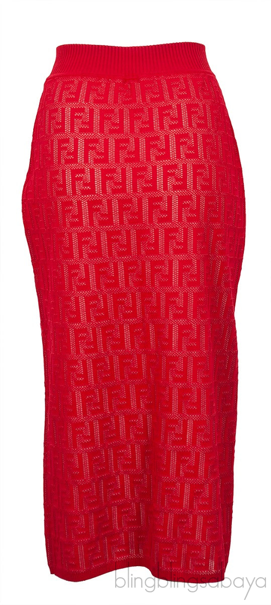 Red FF Knitted Skirt