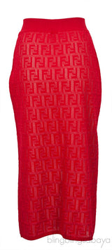 Red FF Knitted Skirt