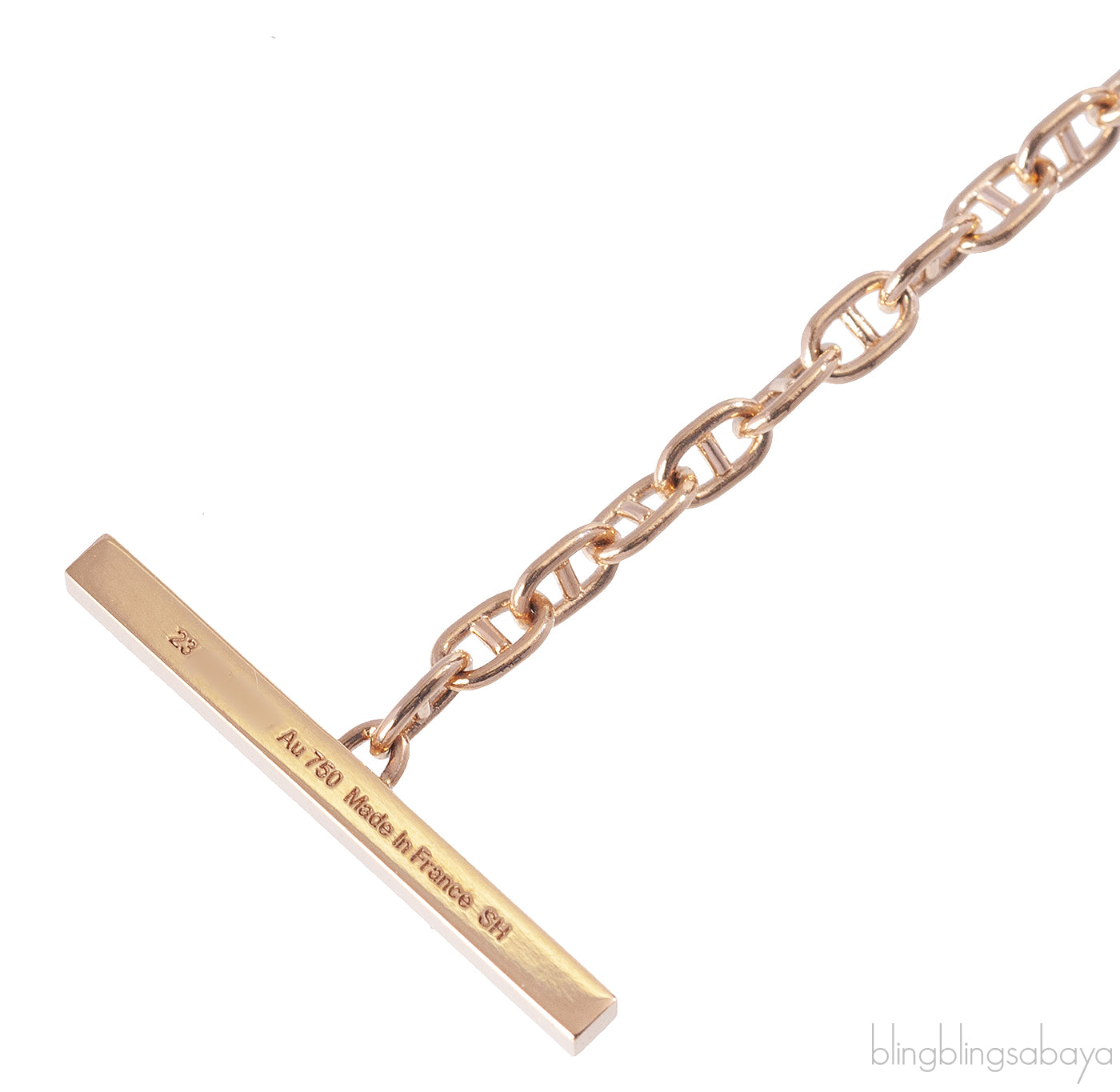 Hermes Chaine d\'ancre Contour Rose Gold Diamond Bracelet