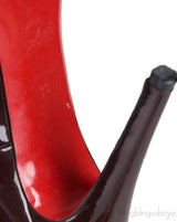 Plum Patent Peep Toe Pump