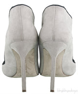 Grey Suede Pointed Toe Heels