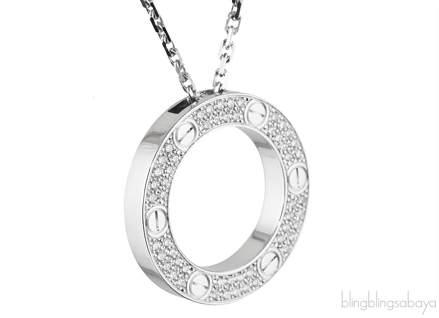 Love Diamond Paved Necklace