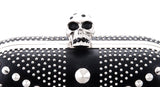 Skull Embellished Studded Box Clutch