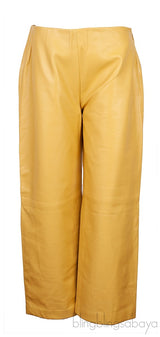 Yellow Leather Trouser