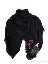 Black Karl Love Square Shawl
