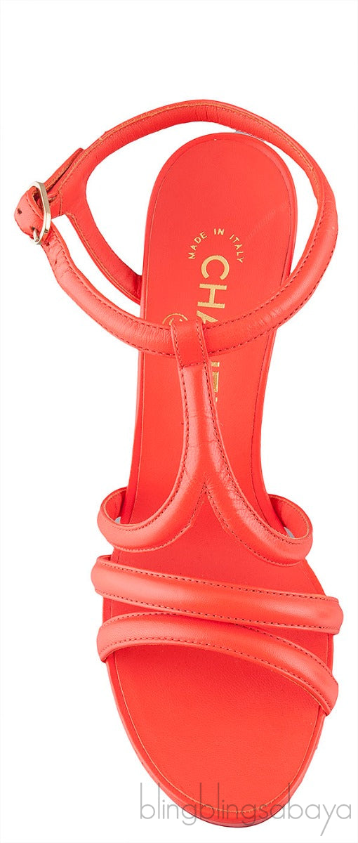 Parthenon Grecian Gladiator Column Heels Orange