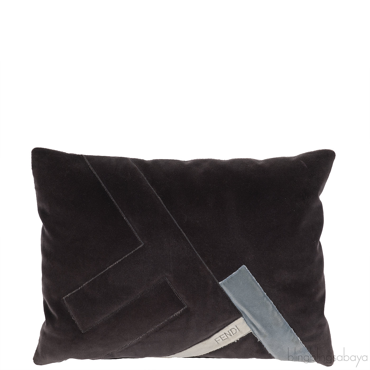 Fendi F Rectangular Grey Cushion
