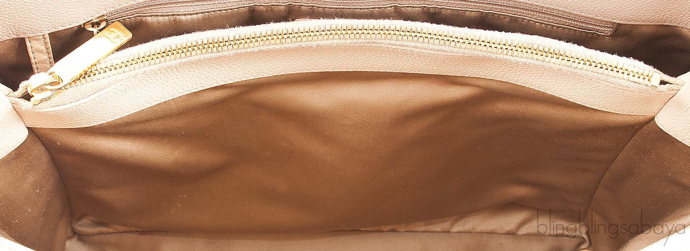 Beige Caviar Shopping Tote