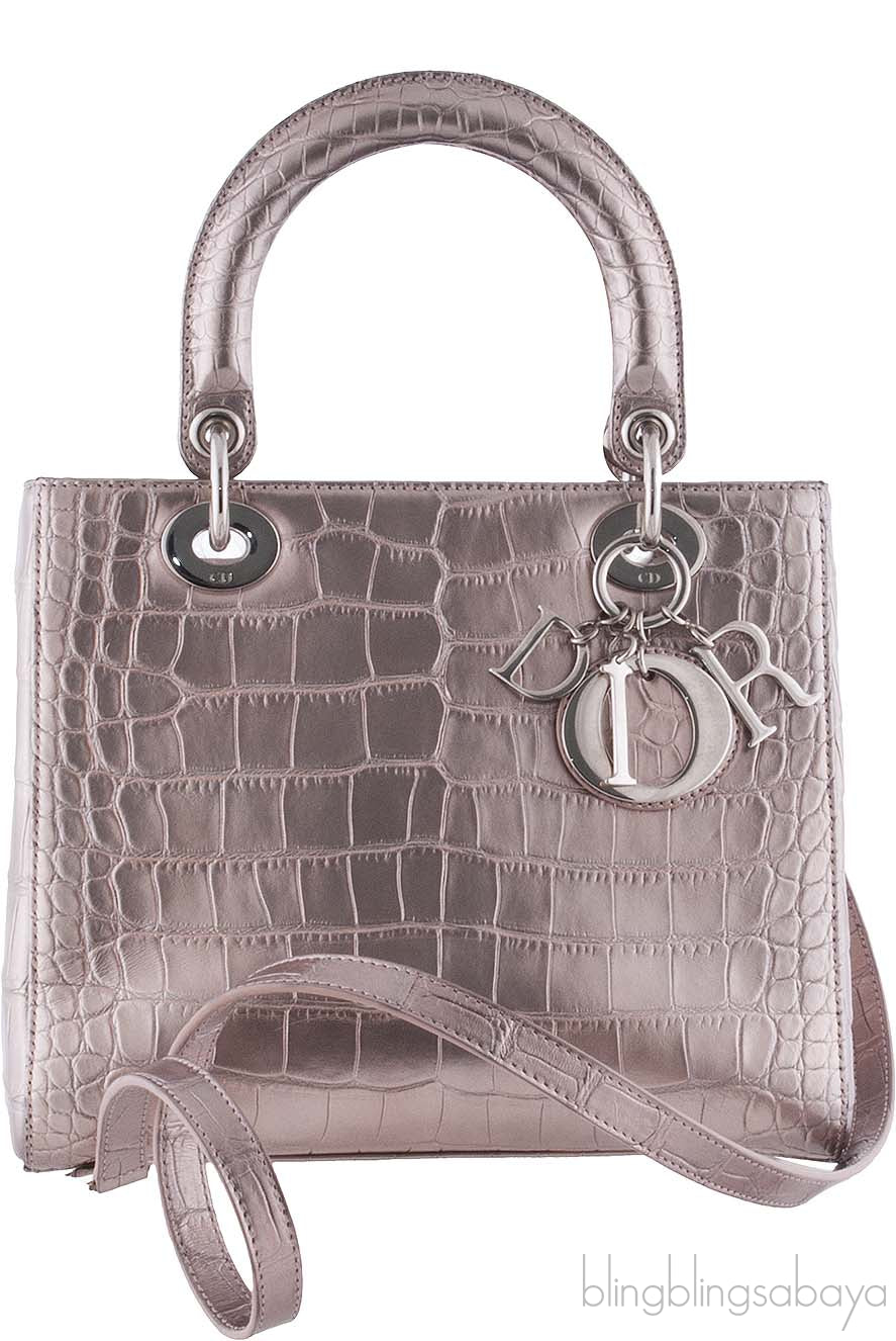 Lady Dior Crocodile Bronze Medium
