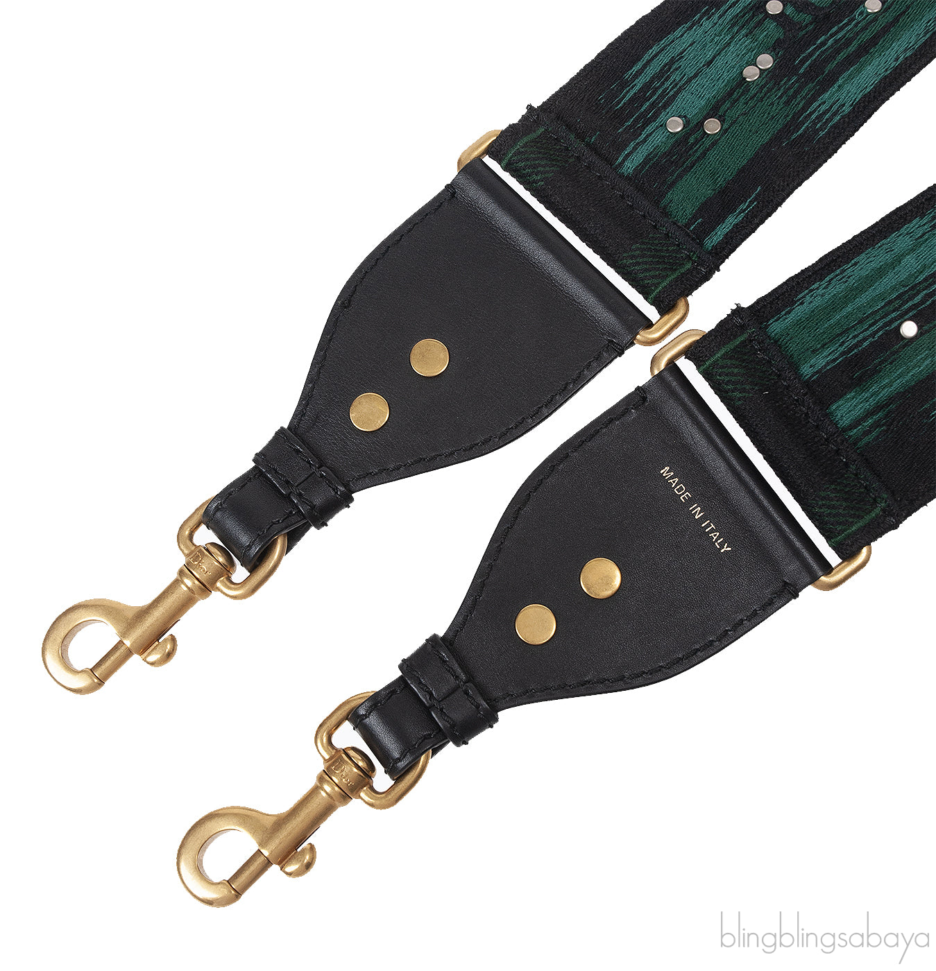 Christian Dior Green Studded Shoulder Strap