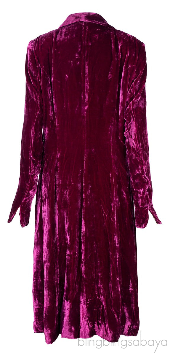 Purple Velvet Trench Coat