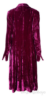 Purple Velvet Trench Coat