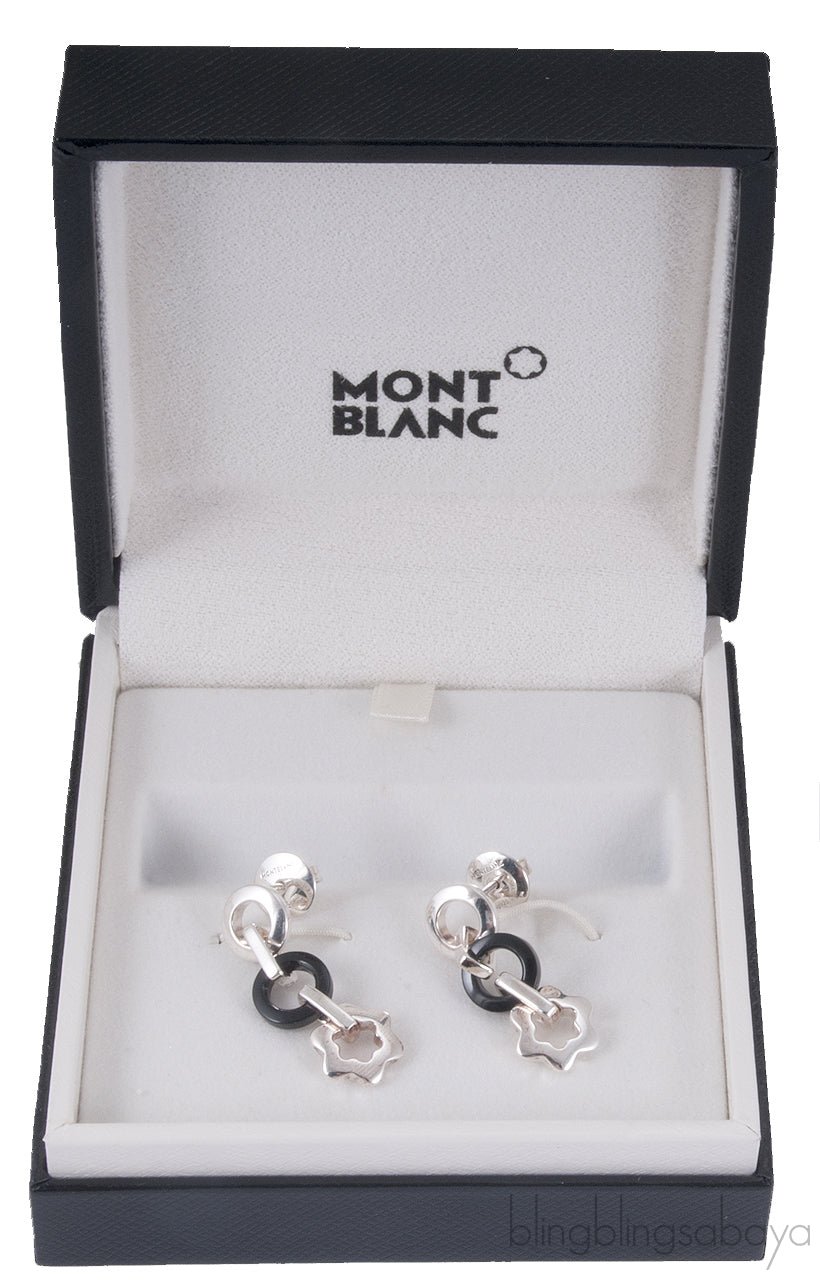Silver Onyx Drop Earrings