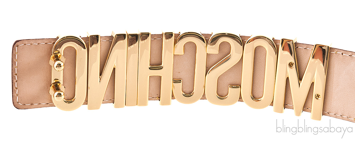 Logo Yellow Leather Belt