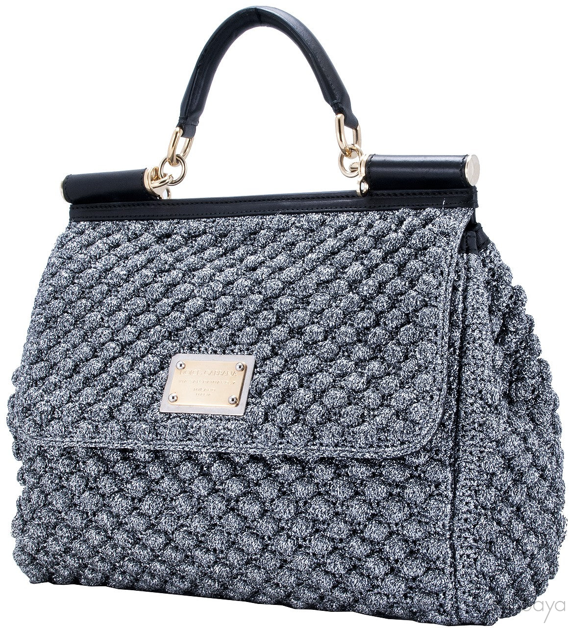 Miss Sicily Metallic Crochet Flap Bag