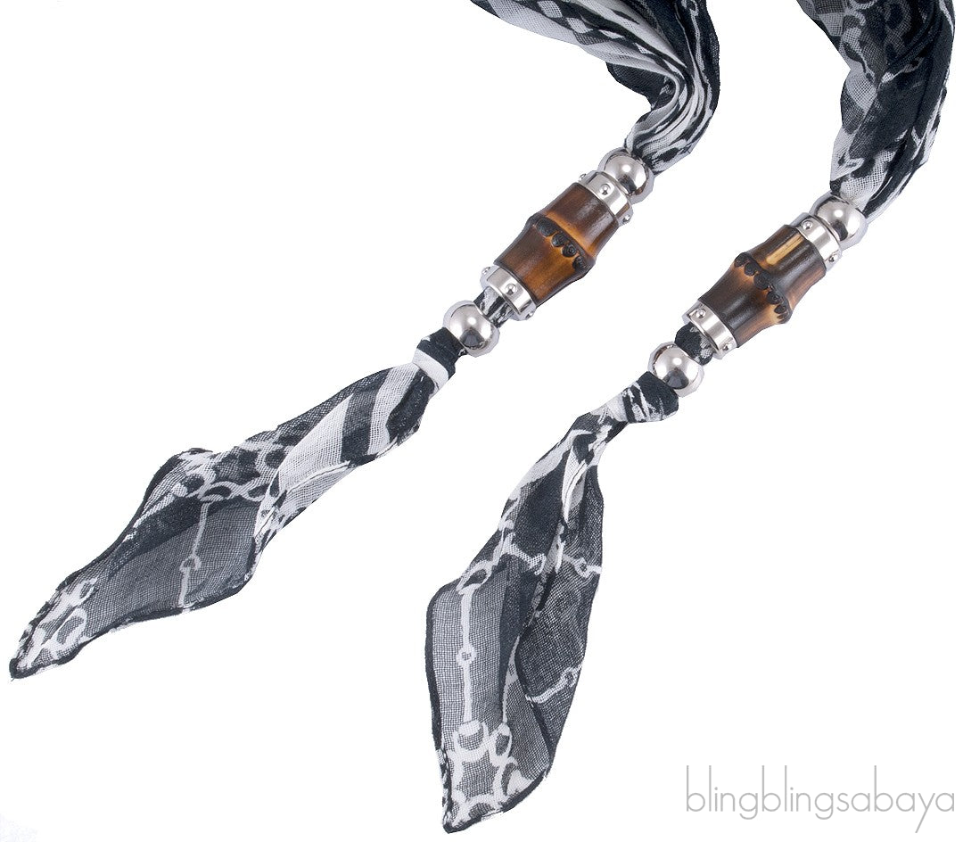 Horsebit Bamboo Print Scarf