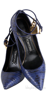 Padlock Printed Ankle Wrap Heels