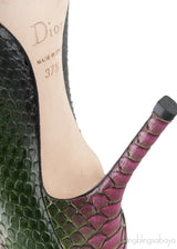 Bi-color Ombre Python Heels