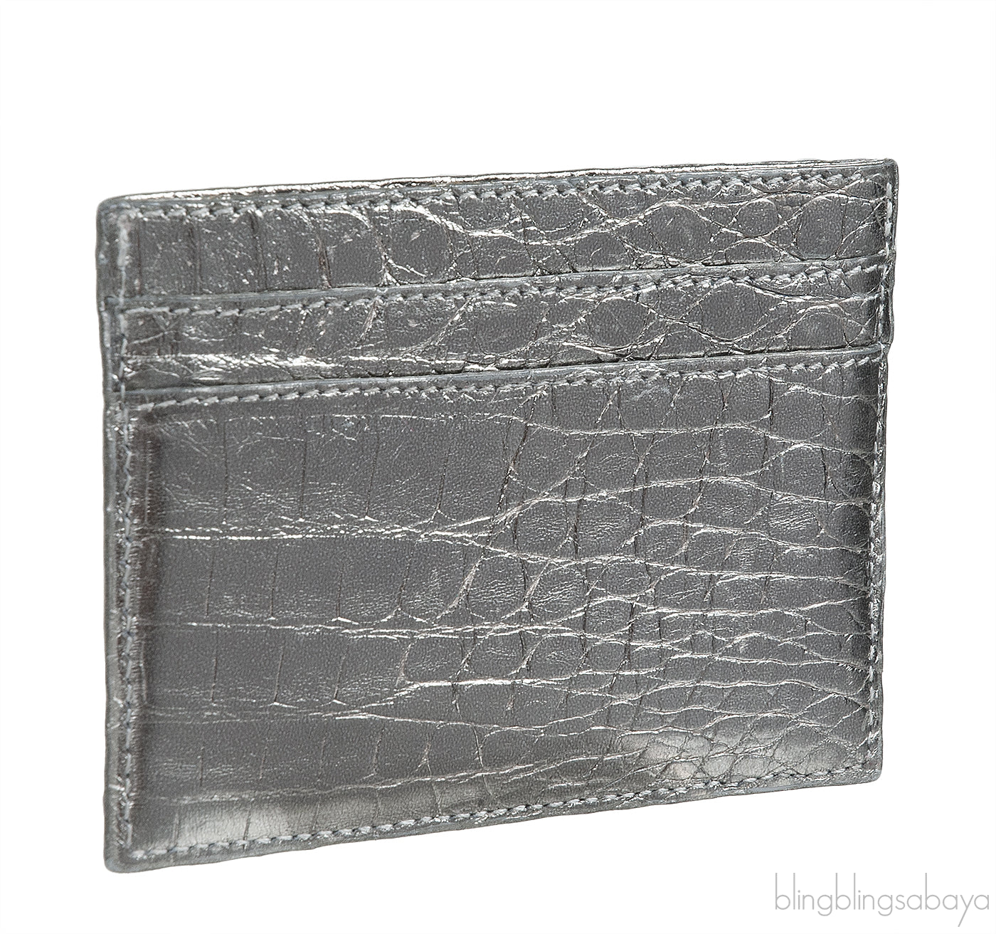 Silver Crocodile Card Holder