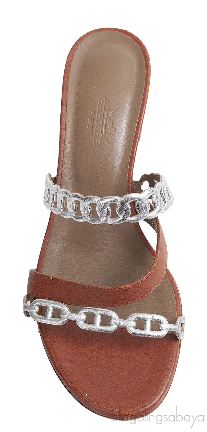 Hermes Brown Ajaccio Sandals