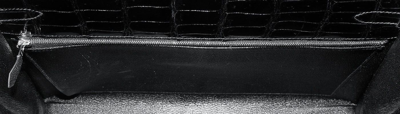 Kelly 35 Black Croc Sellier PHW