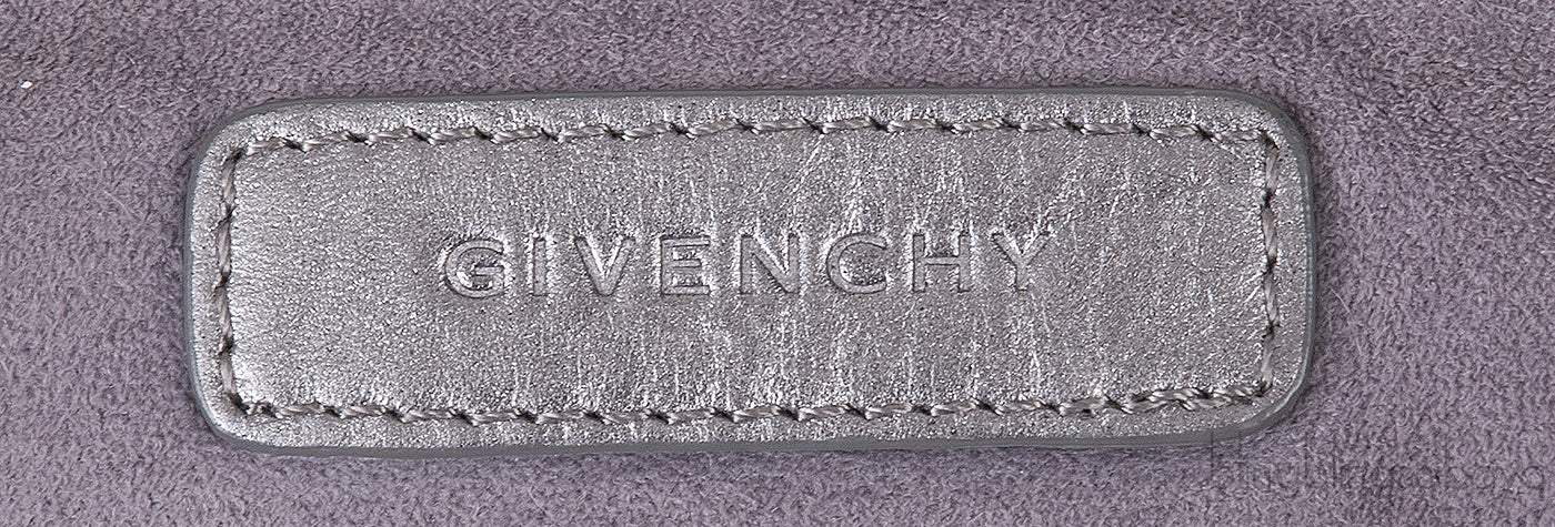 Givenchy Metallic Grey GG Leather Hobo Bag