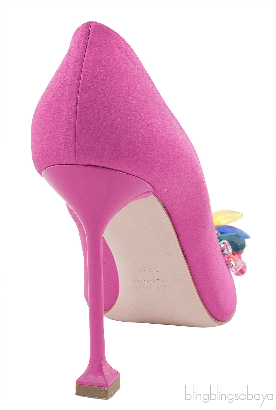 Fuchsia Crystal Vamp Heels