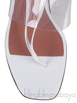 Zula White PVC Leather Sandals