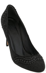 Black Crystal Embellished Heels